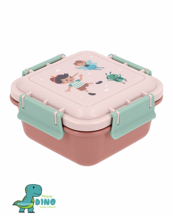 Caja Almuerzo Grande Pinocho Rosa Verde