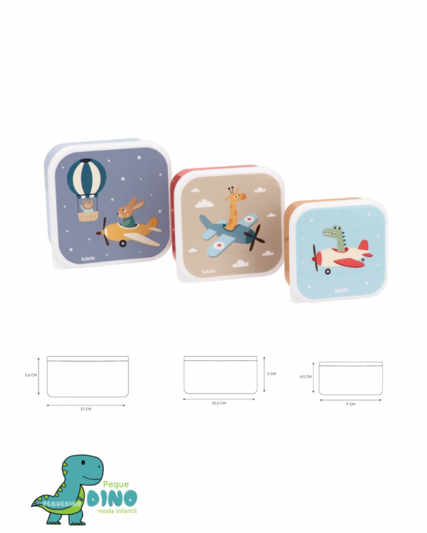 set 3 cajitas aviones