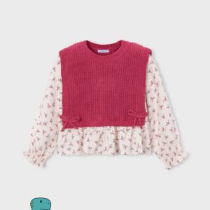 Camisa con top niña rosa