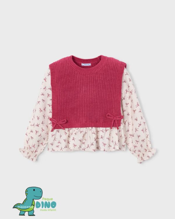 Camisa con top niña rosa