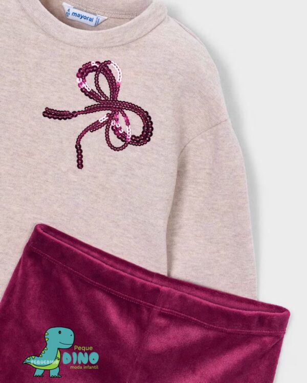 Conjunto legging terciopelo lazos