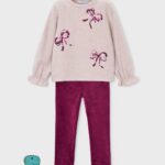 Conjunto legging terciopelo lazos