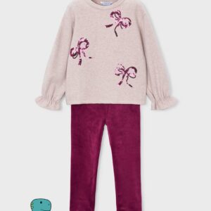 Conjunto legging terciopelo lazos