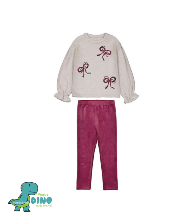 Conjunto legging y sudadera lazos niña