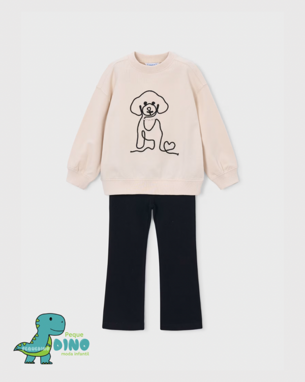 Conjunto legging y sudadera perro niña