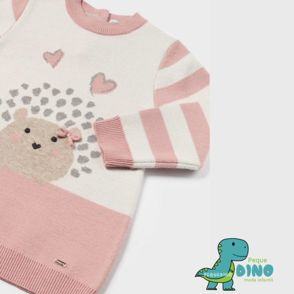 Vestido Punto Erizo Bebé Niña Rosa Crema Mayoral – Pequedino