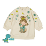 sudadera vestido flores niña crudo
