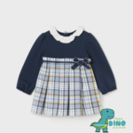 Vestido Tartán Cuello Volante Bebé Niña Azul Marino Mayoral – Pequedino