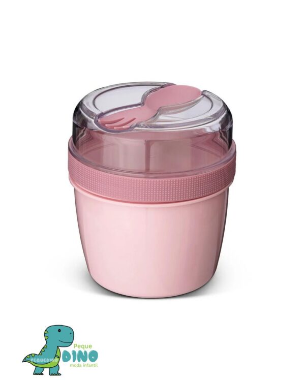Fiambrera Snack N'ice Cup con Disco Refrigerante pink