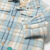 sobrecamisa cuadros bebé azul crema Mayoral