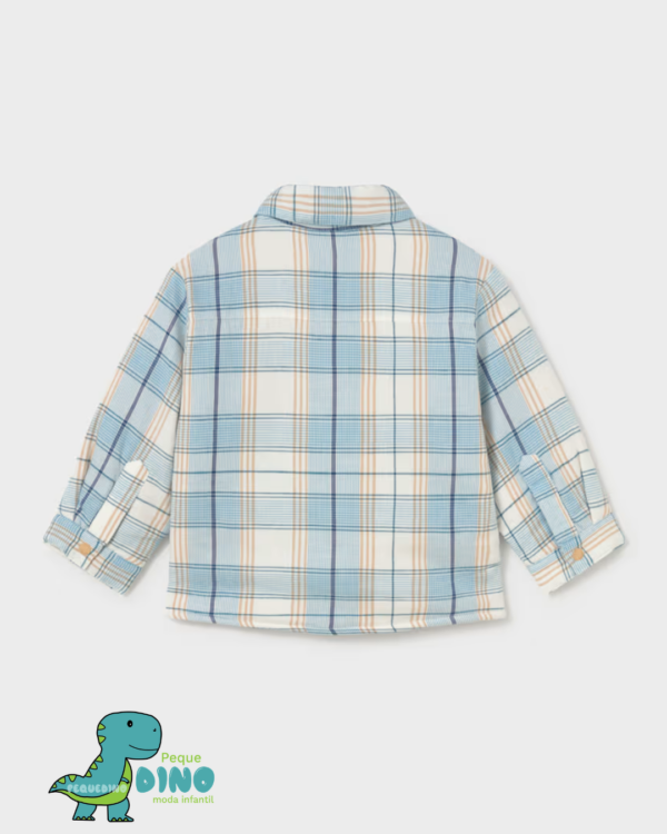 sobrecamisa cuadros bebé azul crema Mayoral
