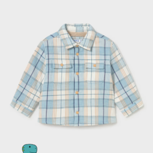 sobrecamisa cuadros bebé azul crema Mayoral