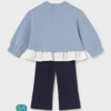 conjunto sudadera legging flare bebé niña azul Mayoral