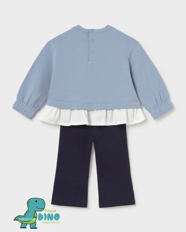 conjunto sudadera legging flare bebé niña azul Mayoral