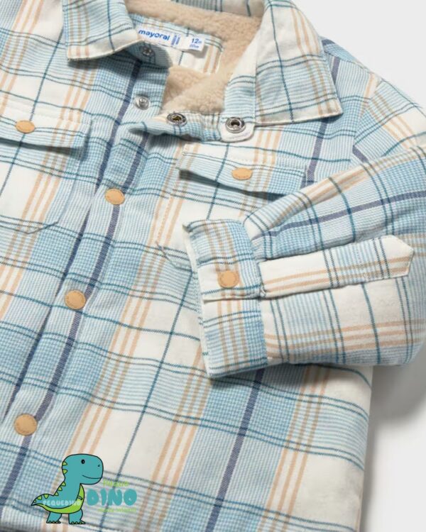 sobrecamisa cuadros bebé azul crema Mayoral