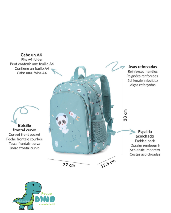 mochila escolar pandas in space