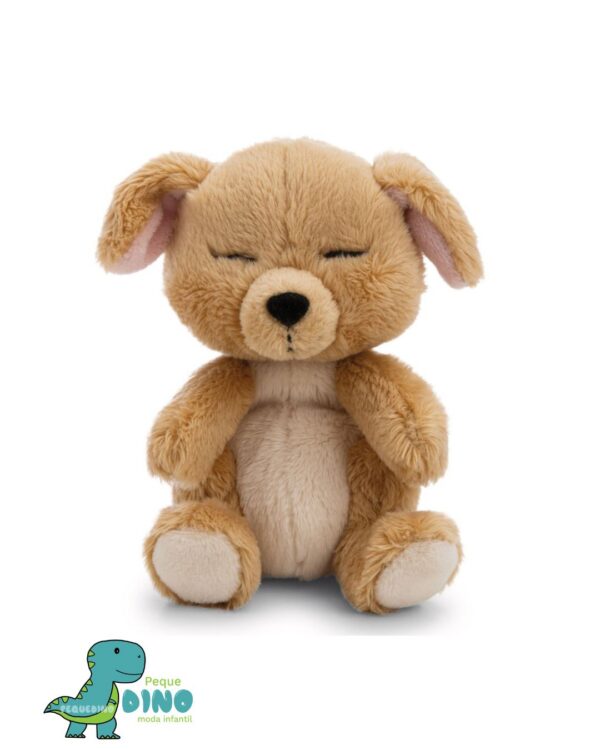 peluche perrito durmiendo cesta rosa NICI
