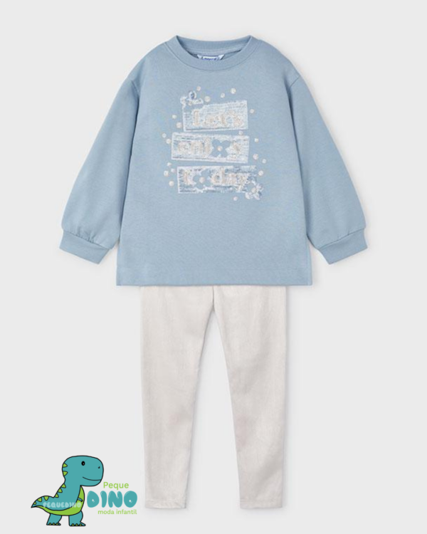 Conjunto Sudadera Legging Stars Niña Azul Mayoral – Pequedino