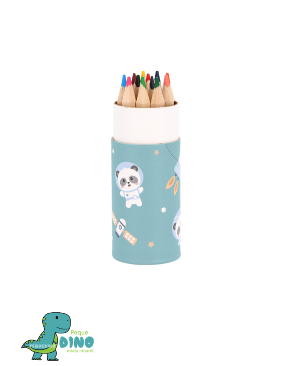 tubo lapices colores panda